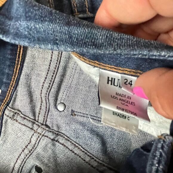 Hudson Nordstrom Women's Jeans Blue Size 24X25 Straight Cropped Stretch. - Picture 8 of 8